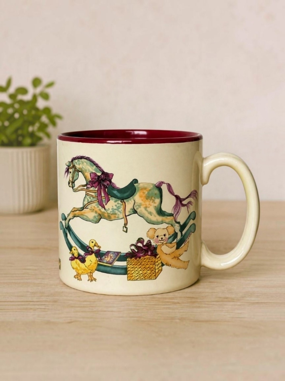 Ceramic mug, Potpourri Press Marvelous Mugs, Rocking Horse and Dolls design